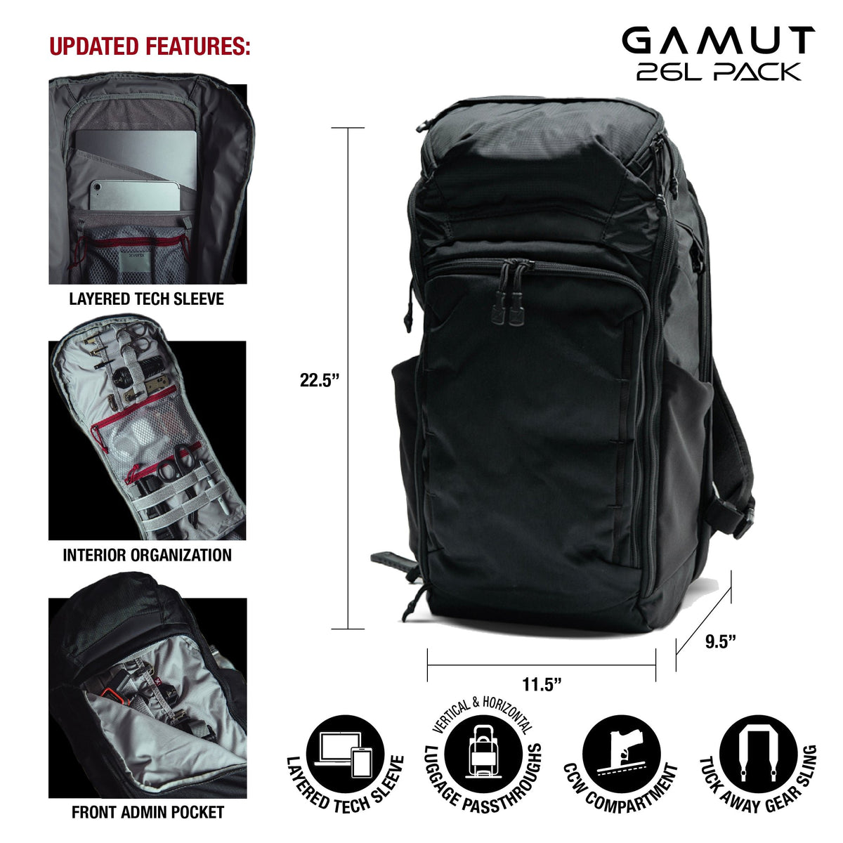 Vertx - Gamut 26L Backpack - Black — view 2