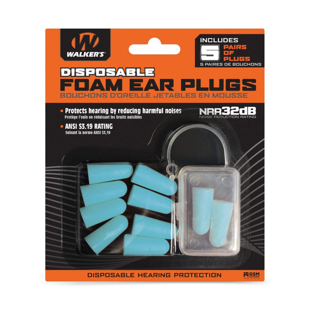 Walkers - Foam Ear Plugs 5 Pack - Teal