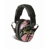 Walkers - Low Profile Folding Ear Muffs - Pink Mossy Oak