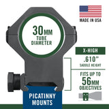 Weaver - Six Hole Picatinny Rings 30mm X-High — view 4